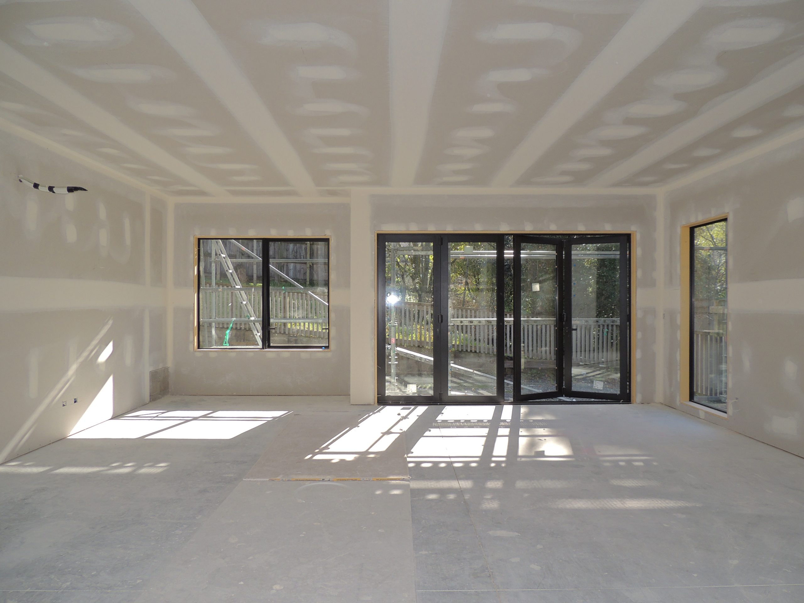 unpainted drywall